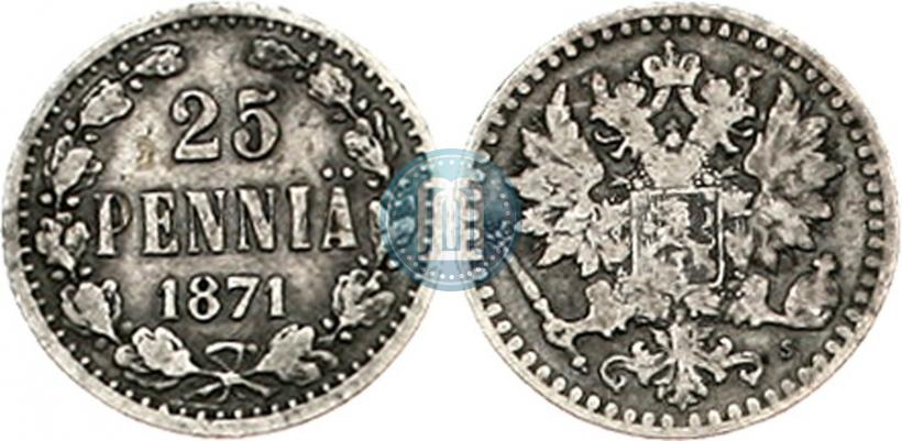 Фото 25 пенни 1871 года S 