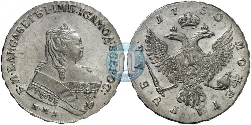 Фото 1 рубль 1750 года ММД 