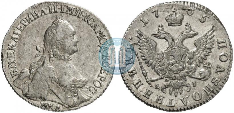 Фото Полуполтинник 1765 года ММД-EI-Т.I. 