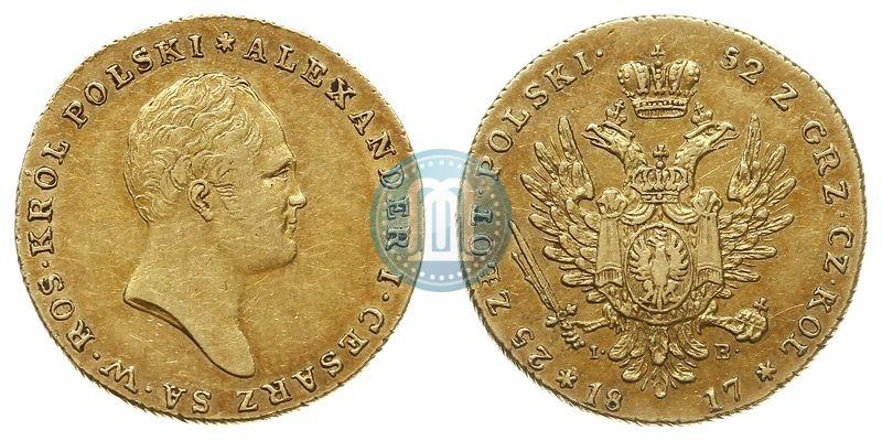 Фото 25 злотых 1817 года IB 