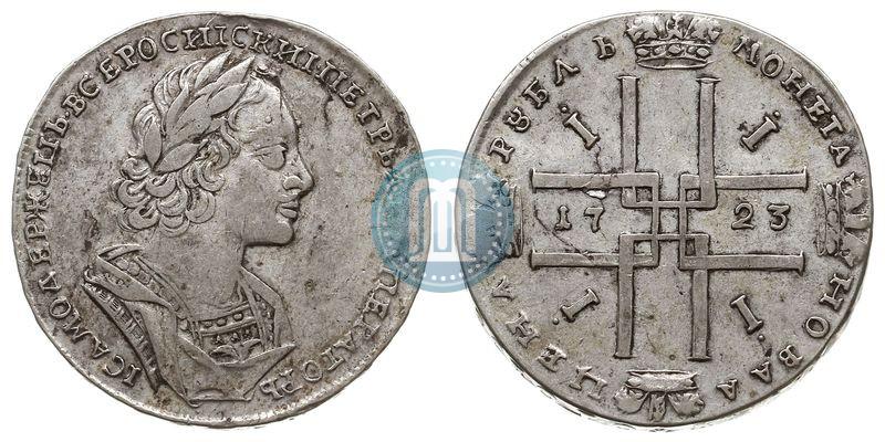 Фото 1 рубль 1723 года  "Портрет в античных доспехах"