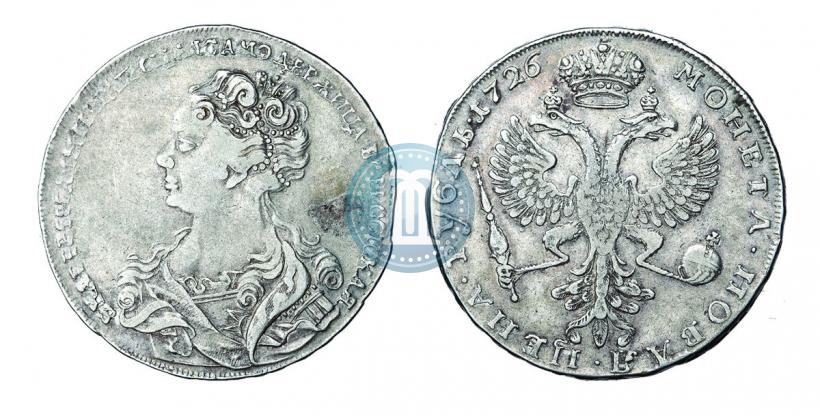 Picture 1 rouble 1726 year  "Moscow type, portrait turned to the left"