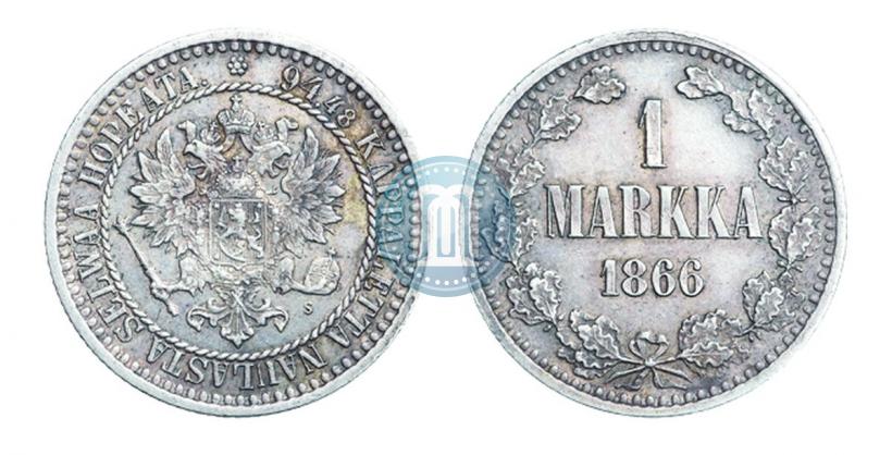 Picture 1 markka 1866 year S 