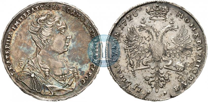Picture 1 rouble 1726 year  "Moscow type, portrait turned to the right"