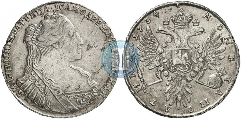 Picture Poltina 1734 year  "Type of 1735"