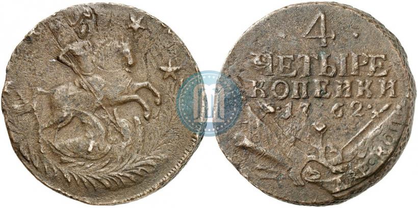 Picture 4 kopecks 1762 year  