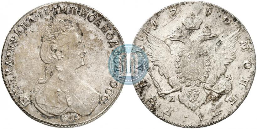 Фото 1 рубль 1780 года СПБ-ИЗ 