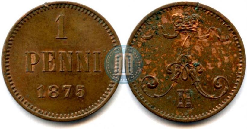 Фото 1 пенни 1875 года  