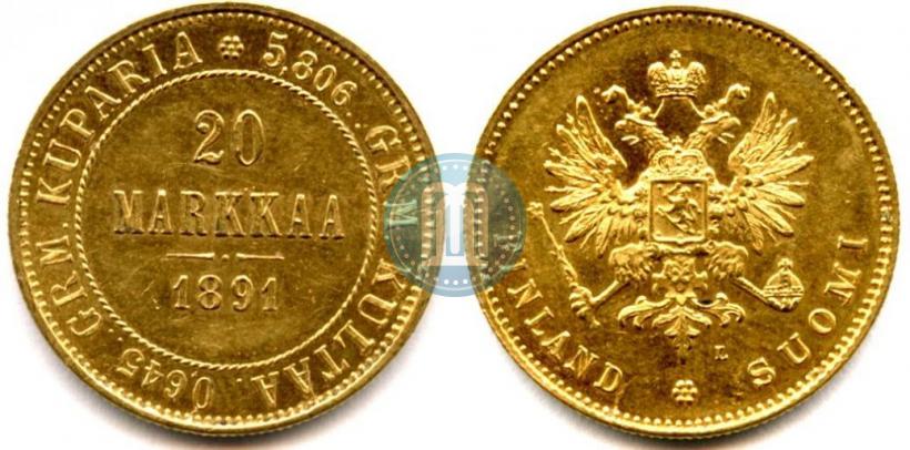 Picture 20 markkaa 1891 year L 