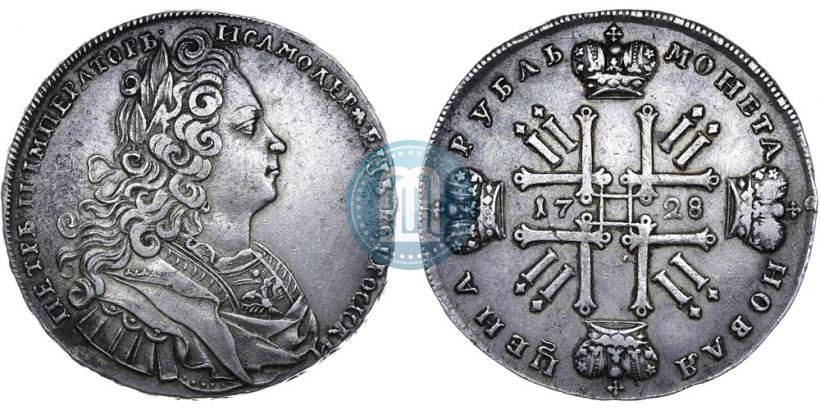 Фото 1 рубль 1728 года  "Тип 1727"