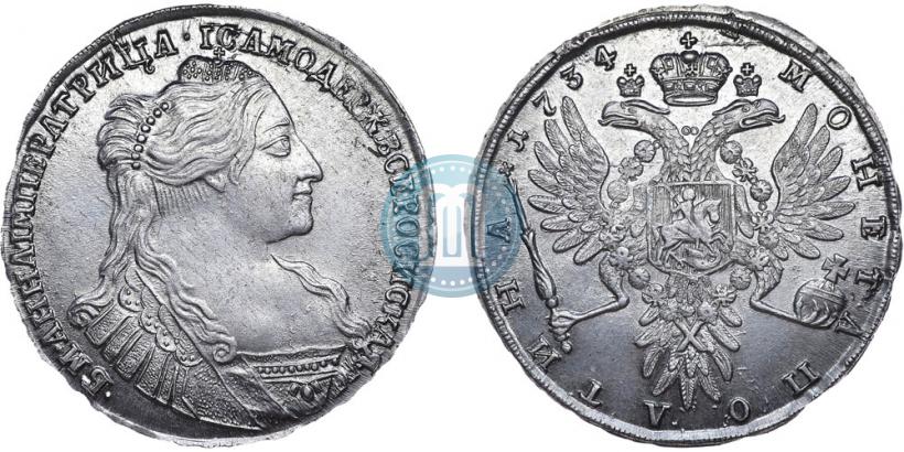 Picture Poltina 1734 year  "Type of 1735"