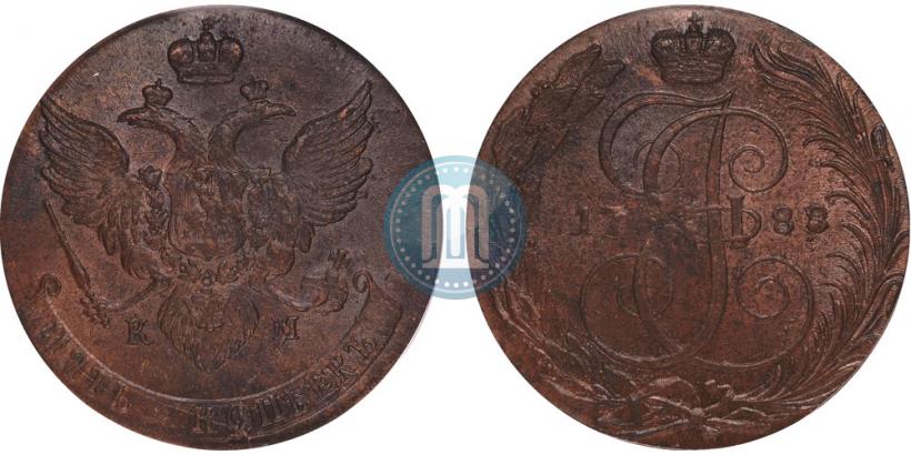 Фото 5 копеек 1788 года КМ 