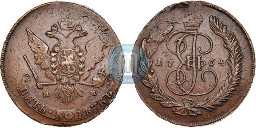 Picture 5 kopecks 1764 year ММ 