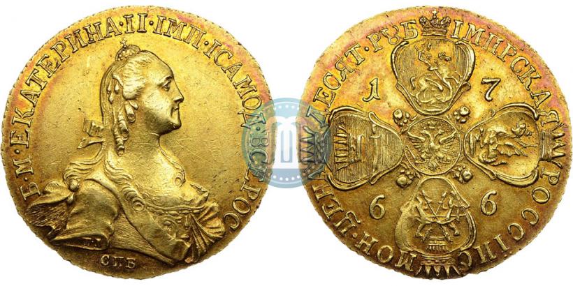 Picture 10 roubles 1766 year СПБ 