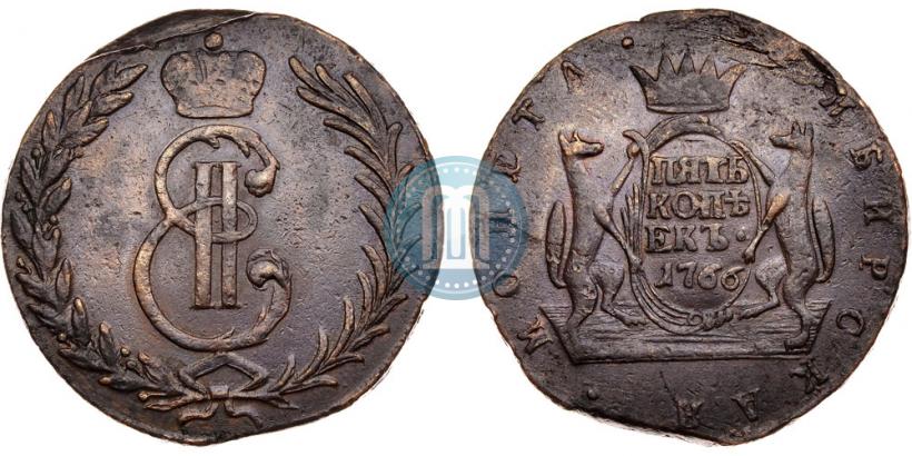 Picture 5 kopecks 1766 year  