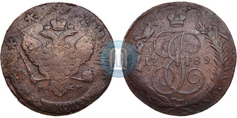 Фото 5 копеек 1789 года ММ 