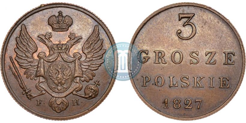 Picture 3 grosze 1827 year FH 