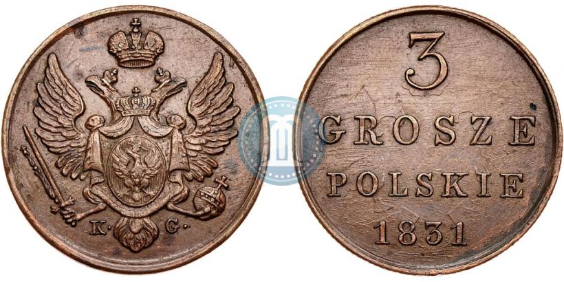 Picture 3 grosze 1831 year KG 