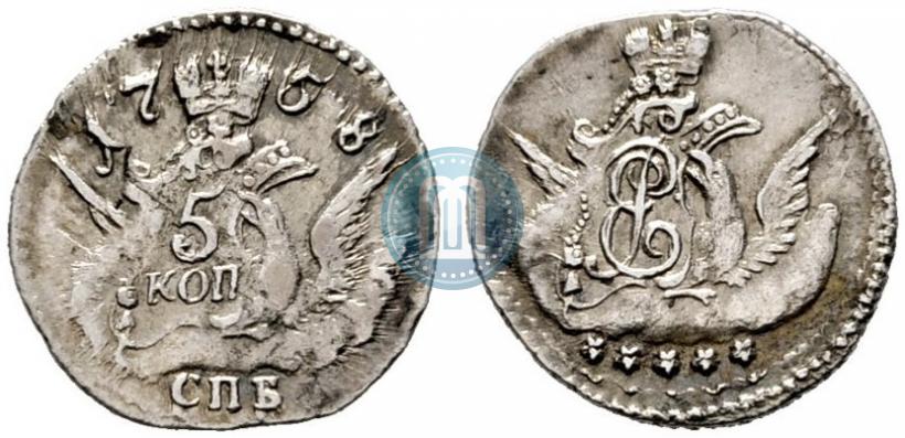 Фото 5 копеек 1758 года СПБ 