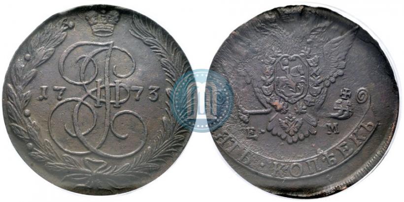 Picture 5 kopecks 1773 year ЕМ 