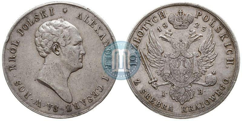 Picture 10 złotych 1823 year IB 