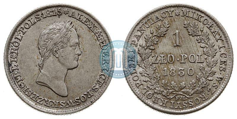 Picture 1 złoty 1830 year FH 