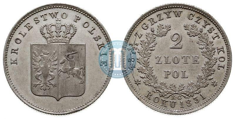 Picture 2 złote 1831 year KG "Polish uprising"