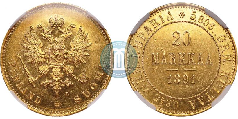 Picture 20 markkaa 1891 year L 