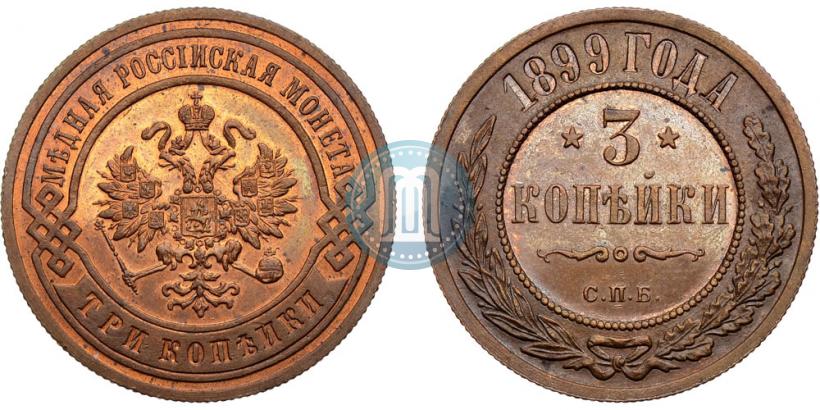 Фото 3 копейки 1899 года СПБ 