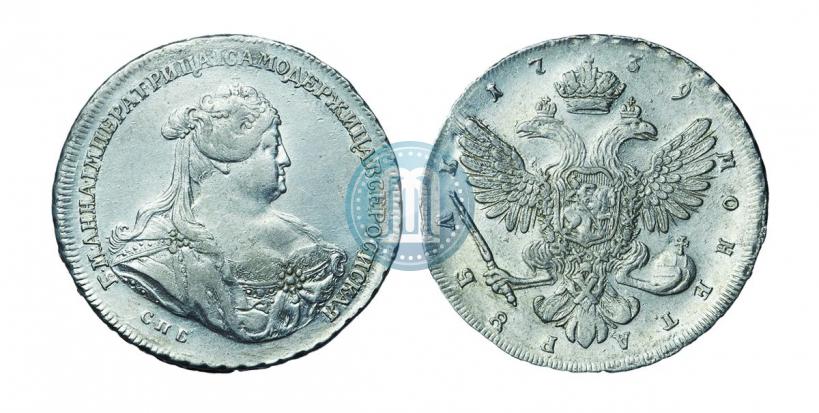 Фото 1 рубль 1739 года СПБ "Петербургский тип"