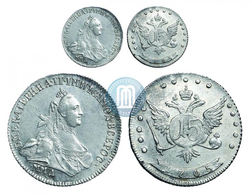 Фото 15 копеек 1765 года ММД 