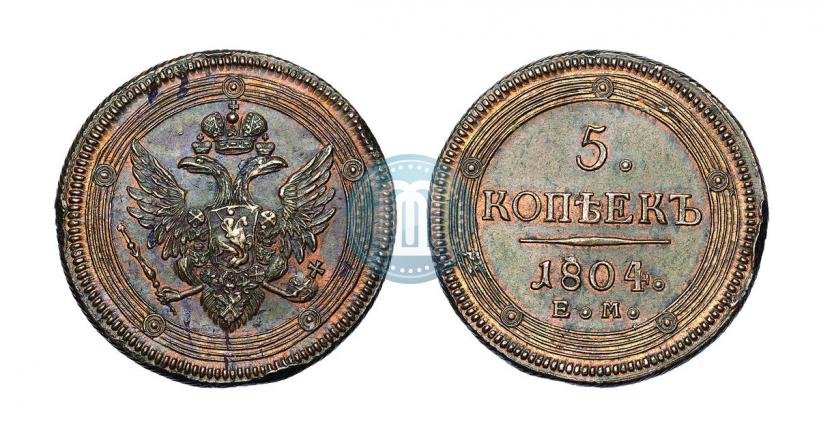 Picture 5 kopecks 1804 year ЕМ 