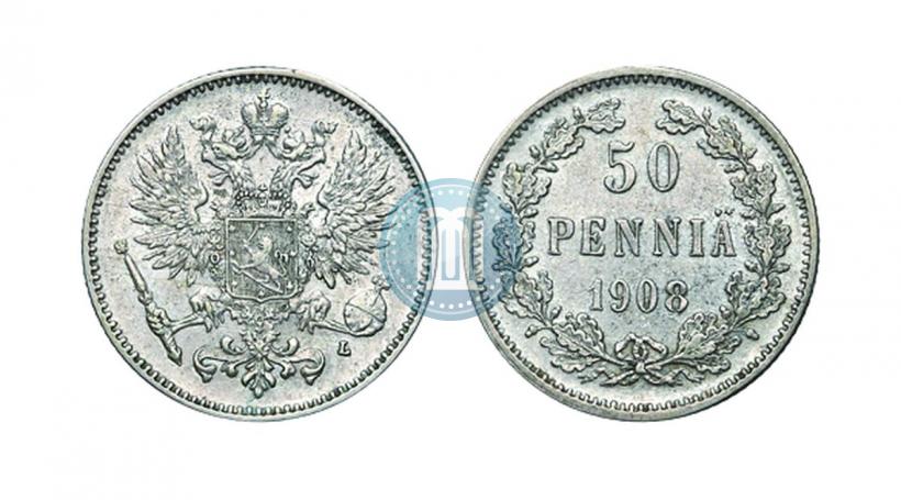 Фото 50 пенни 1908 года L 