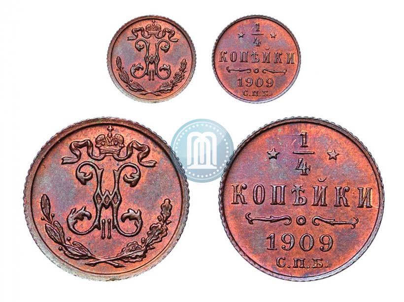 Picture 1/4 kopeck 1909 year СПБ 