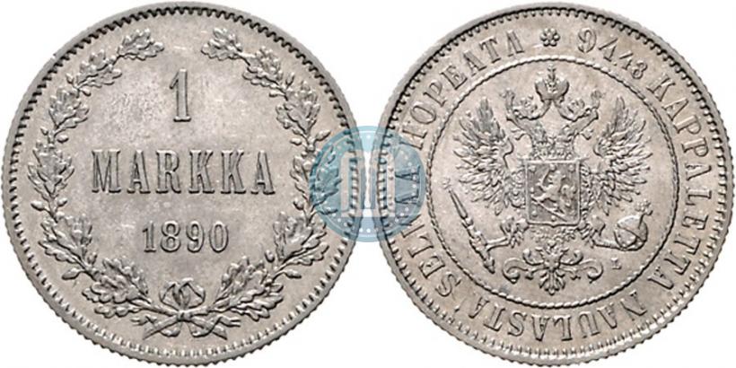 Picture 1 markka 1890 year L 