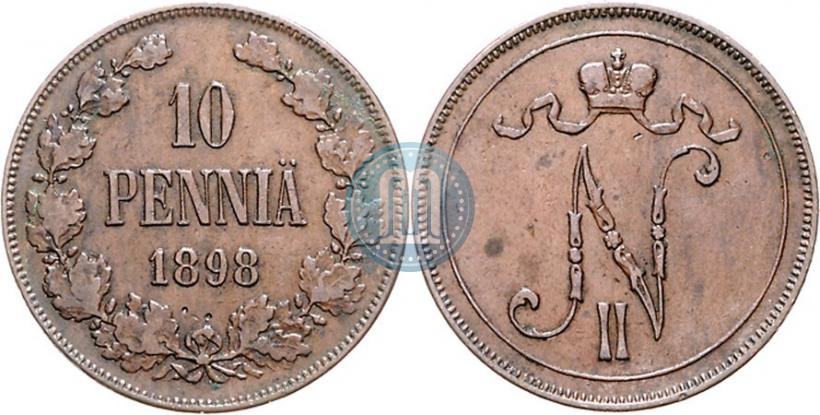 Picture 10 pennia 1898 year  