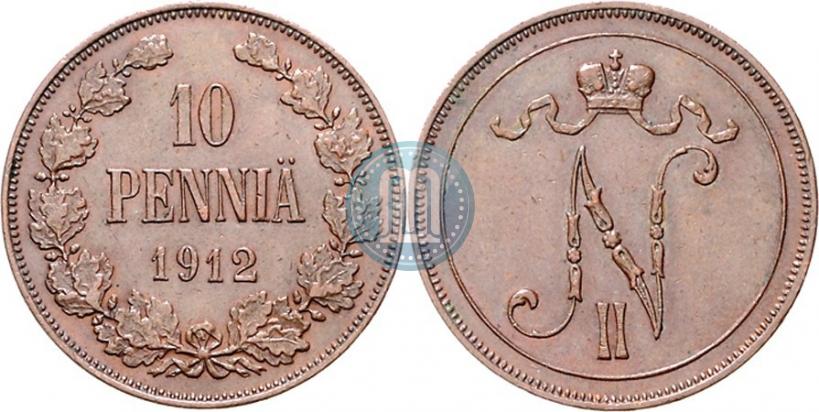 Фото 10 пенни 1912 года  