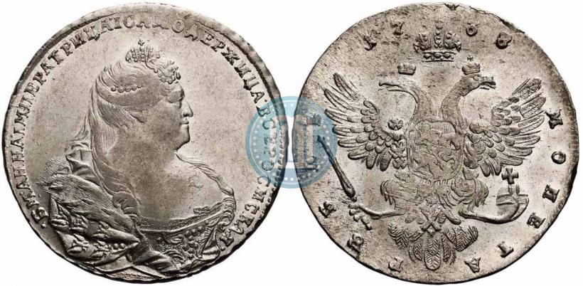 Picture 1 rouble 1738 year  "Moscow type"