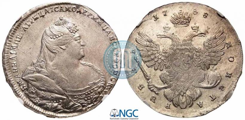 Picture 1 rouble 1738 year  "Moscow type"