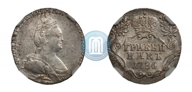Picture Grivennik 1786 year СПБ 