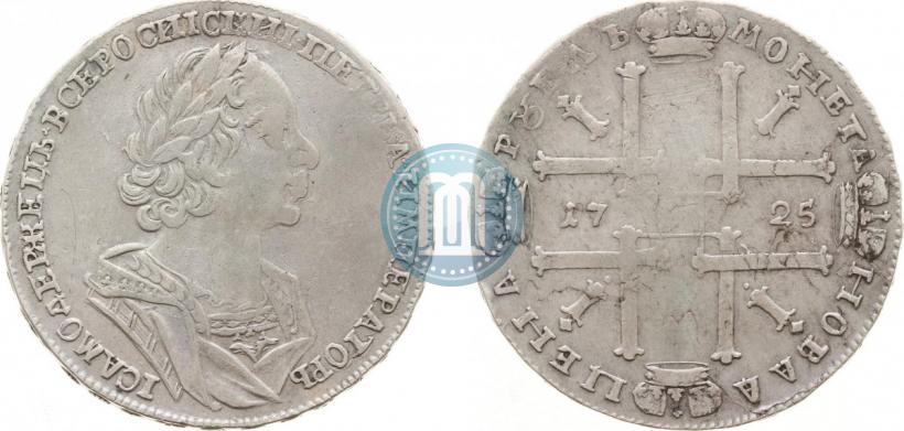 Фото 1 рубль 1725 года  "Портрет в античных доспехах"