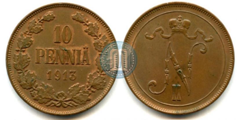Фото 10 пенни 1913 года  