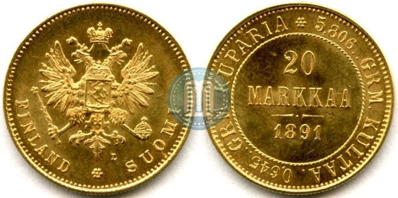 Picture 20 markkaa 1891 year L 