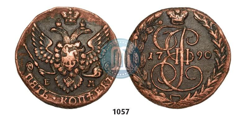 Picture 5 kopecks 1790 year ЕМ 