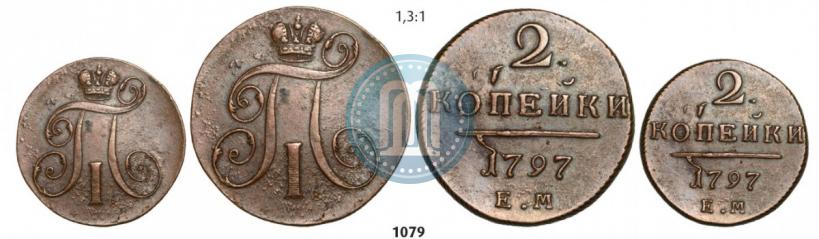 Picture 2 kopecks 1797 year ЕМ 