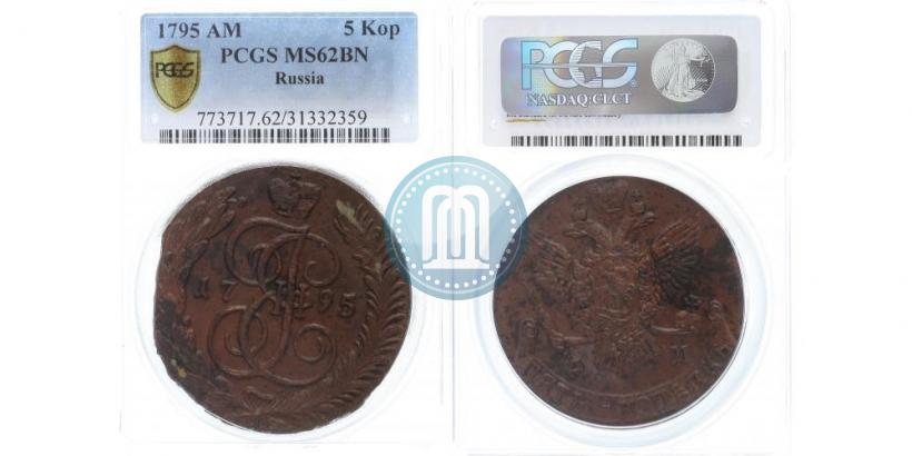 Picture 5 kopecks 1795 year АМ 
