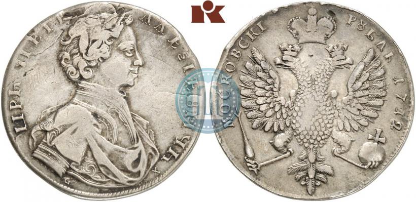 Picture 1 rouble 1712 year  "Portrait by S. Gouin"