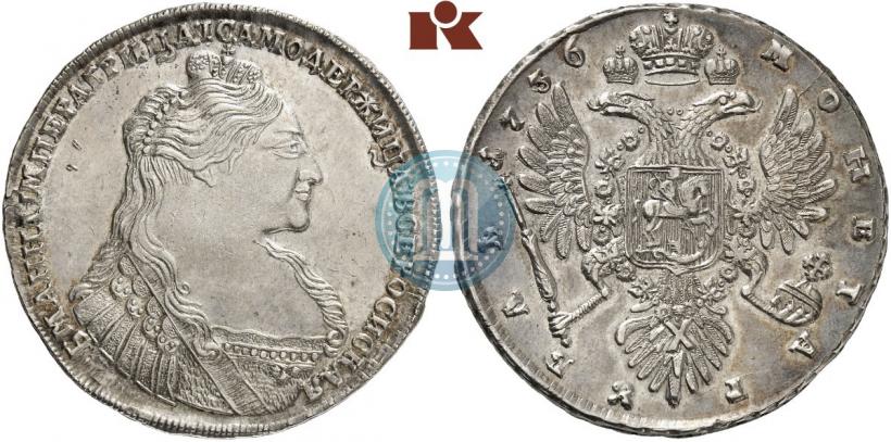 Фото 1 рубль 1736 года  "Тип 1735 года"