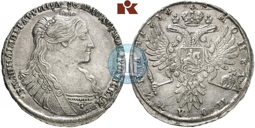Picture Poltina 1734 year  "Type of 1735"