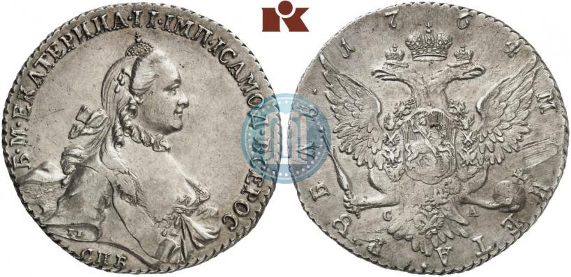 Picture 1 rouble 1764 year СПБ-СА 